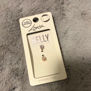 Lovisa Silver Belly Jewelry with Cubic Zirconia